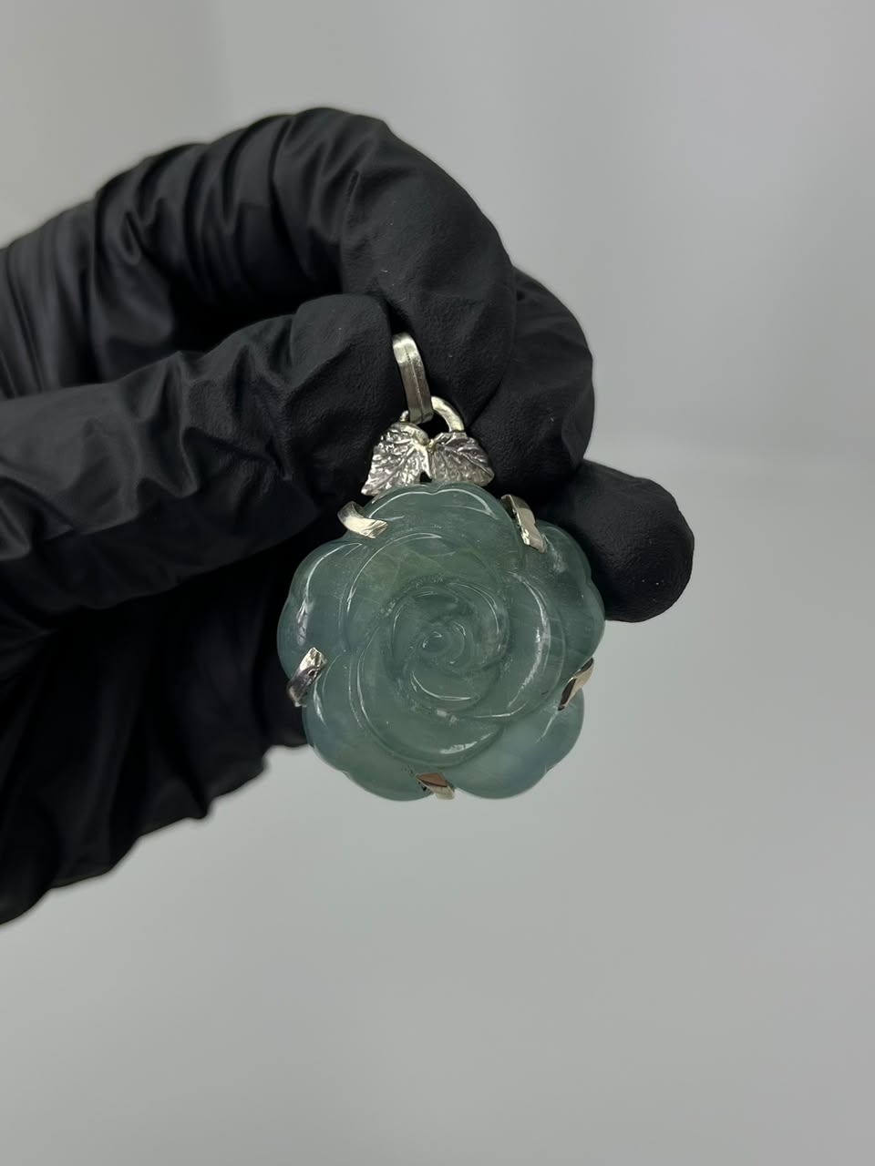 Dije Flor de Aguamarina en Plata 925